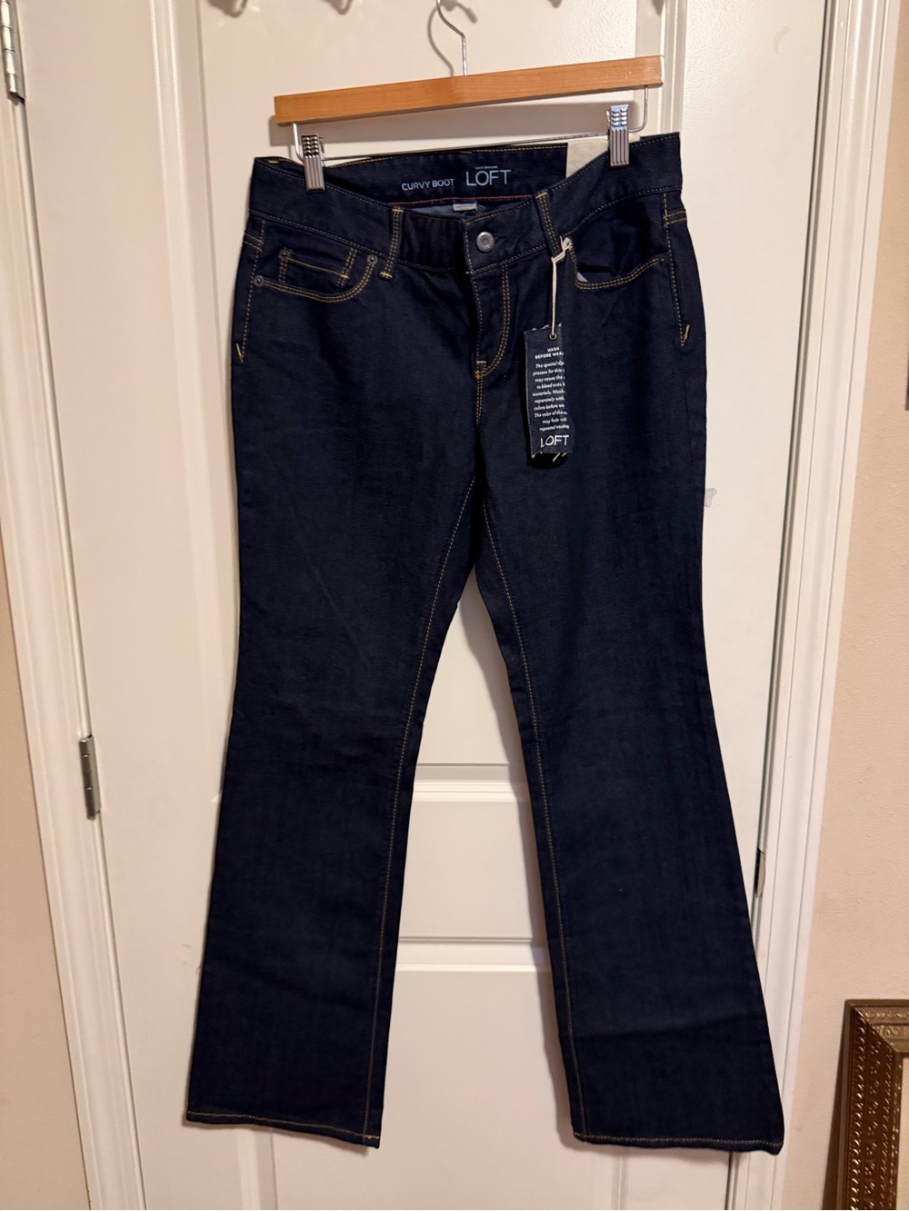 LOFT Dark Indigo Curvy Bootcut Jeans NWT
